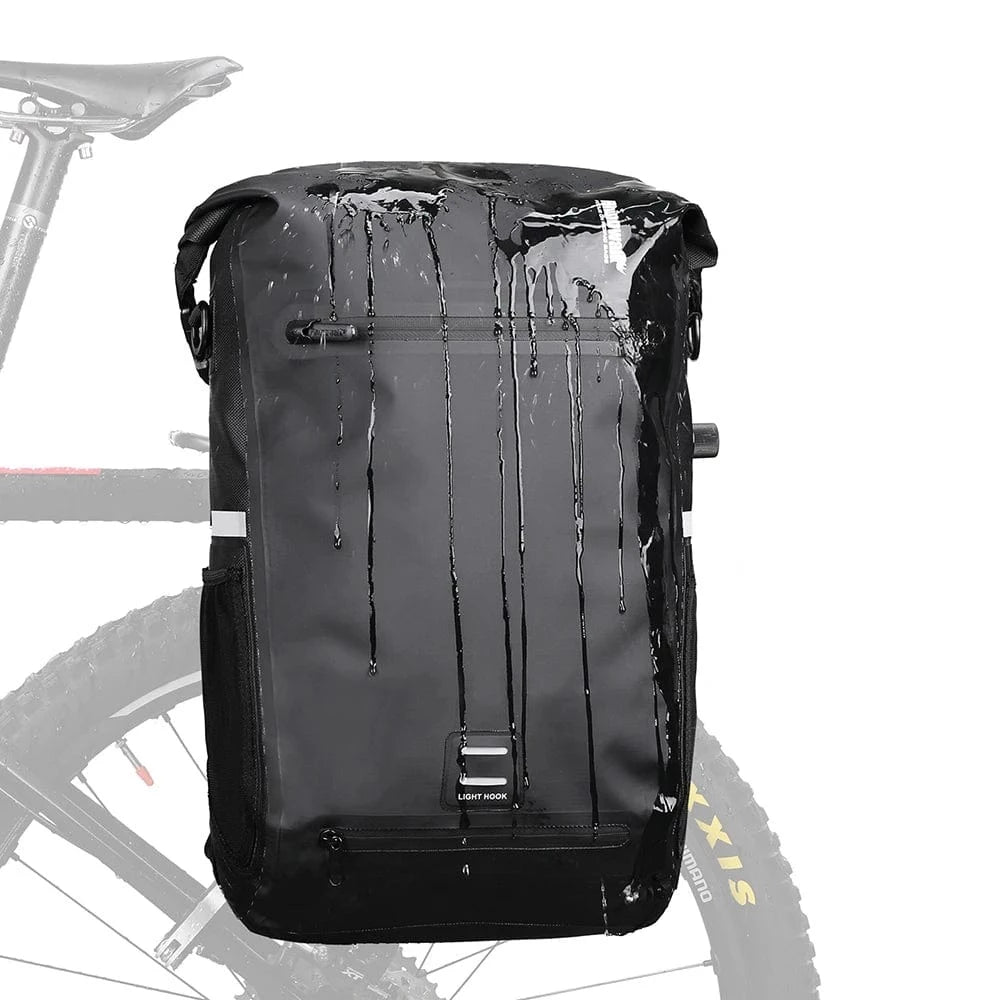 22L-Black-1piece / CHINA 2023 New Bike Pannier Bag Waterproof 22L Large Capacity Bicycle Back Rear Tail Bag Trunk Cycling Shoulder Bag Bike Backpack