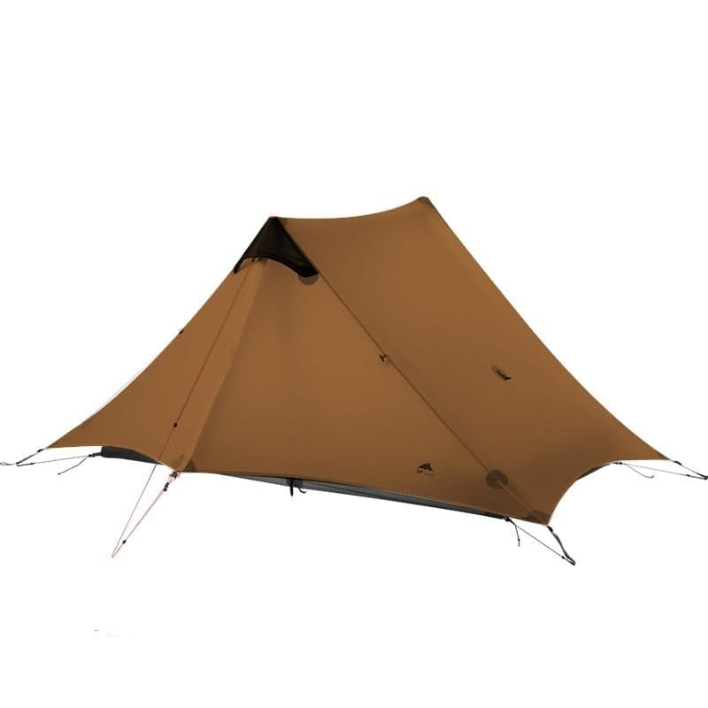 Khaki  2P 4 Season / China LanShan 2 3F UL GEAR 2 Person 1 Person Outdoor Ultralight Camping Tent 3 Season 4 Season Professional 15D Silnylon Rodless Tent