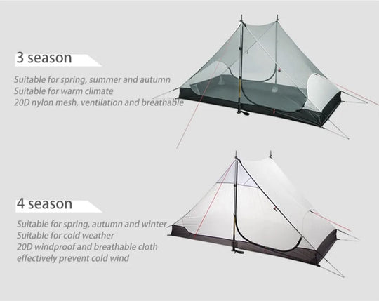 Tents LanShan 2 - Ultralight  Bikepacking Tents (1-2 Person)